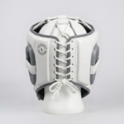 Tycon Sports Professional Boxing Headguard | 100% Cowhide Leather White & Gray - Image 4