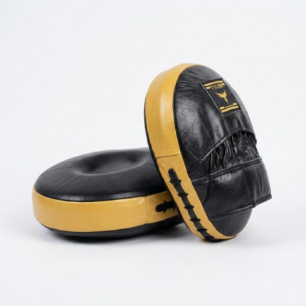 Tycon Sports "Air-Tech" Professional Focus Pads | 100% Cowhide Leather  Black & Gold