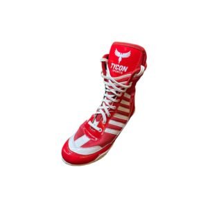 Tycon Sports Professional Boxing Boots | Non-Slip Performance  Vibrant Red & White - Image 2