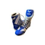 Tycon Sports Professional Boxing Boots | Non-Slip Performance Electric Blue & White - Image 3