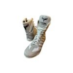 Tycon Sports Professional Boxing Boots | Non-Slip Performance – Premium White & Gray - Image 2