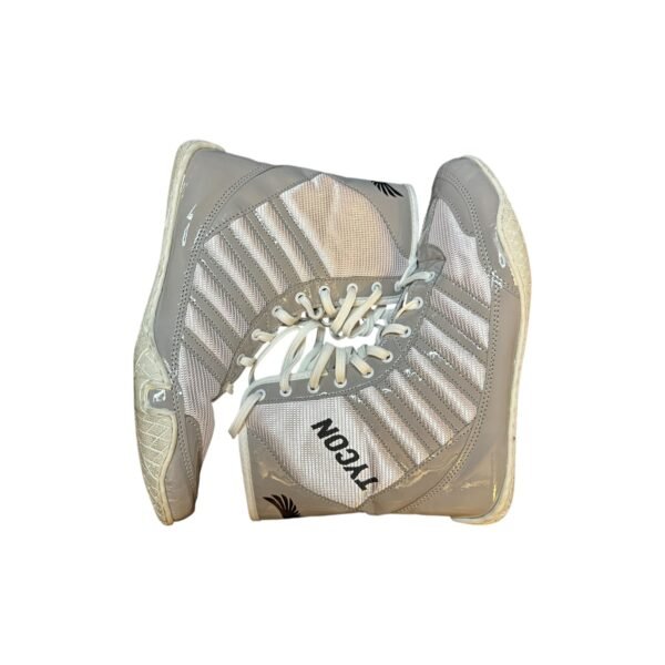 Tycon Sports Professional Boxing Boots | Non-Slip Performance – Premium White & Gray