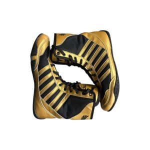 Tycon Sports Elite Boxing Boots | Professional Non-Slip Performance – Metallic Gold & Black
