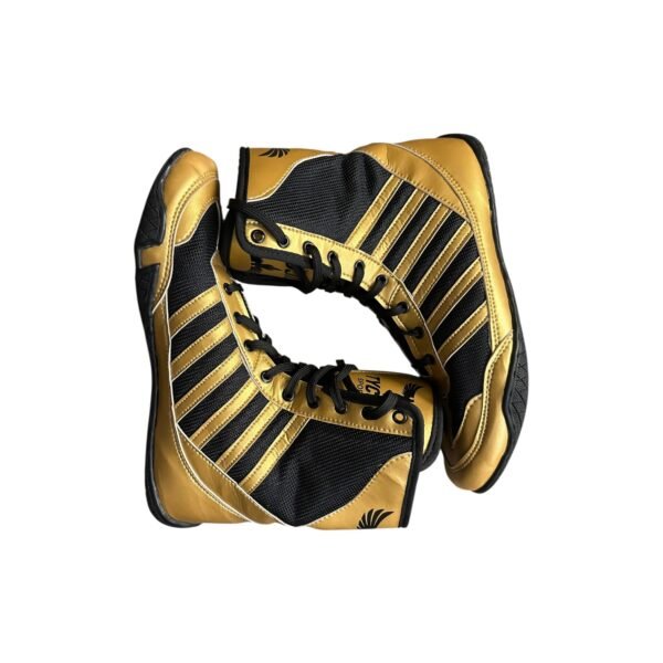 Tycon Sports Elite Boxing Boots | Professional Non-Slip Performance – Metallic Gold & Black