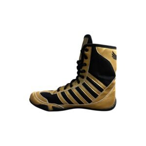 Tycon Sports Elite Boxing Boots | Professional Non-Slip Performance – Metallic Gold & Black - Image 5