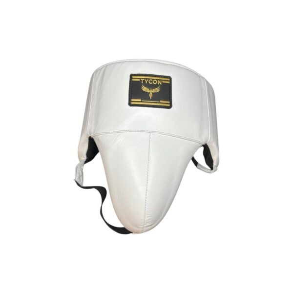 Tycon Sports Professional Boxing Groin Guard | 100% Cowhide Leather White & Gray